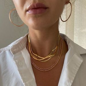 Sixty Stax 50 double strand gold hoop earrings